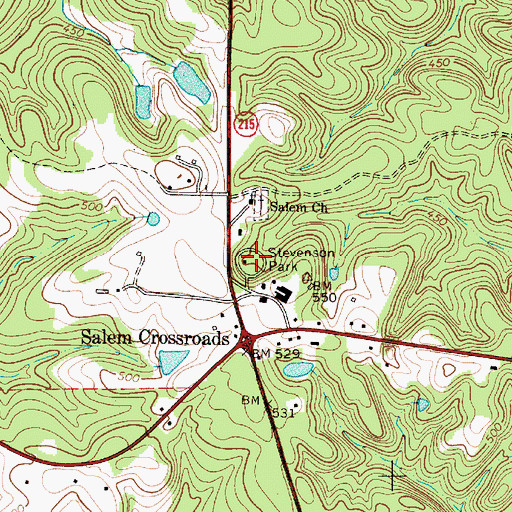 Topographic Map of Stevenson Park, SC