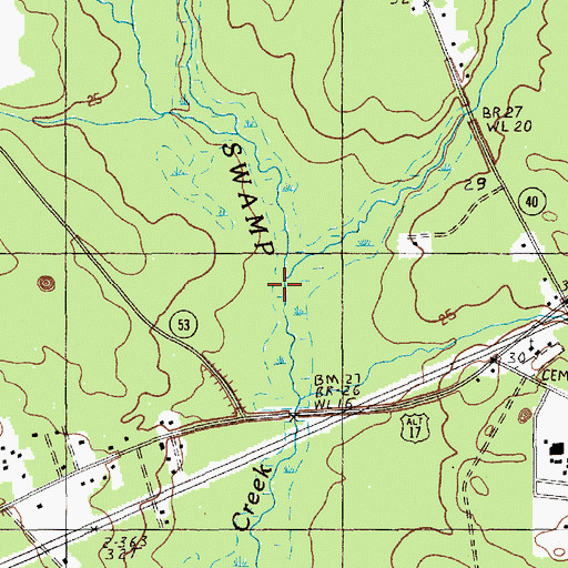 Topographic Map of Stewart Creek, SC