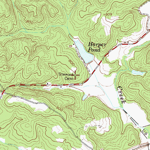 Topographic Map of Stewart Cemetery, SC