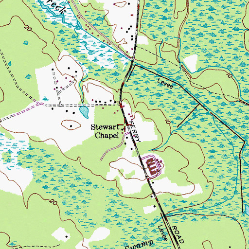 Topographic Map of Stewart Chapel, SC