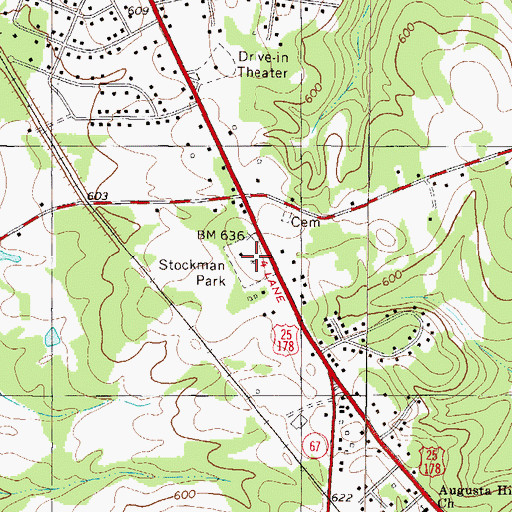Topographic Map of Stockman Park, SC