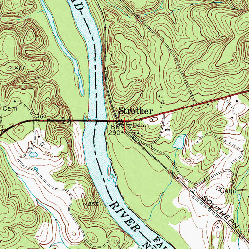 Topographic Map of Strother, SC