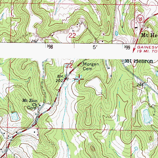 Topographic Map of Morgan Cemetery, AL