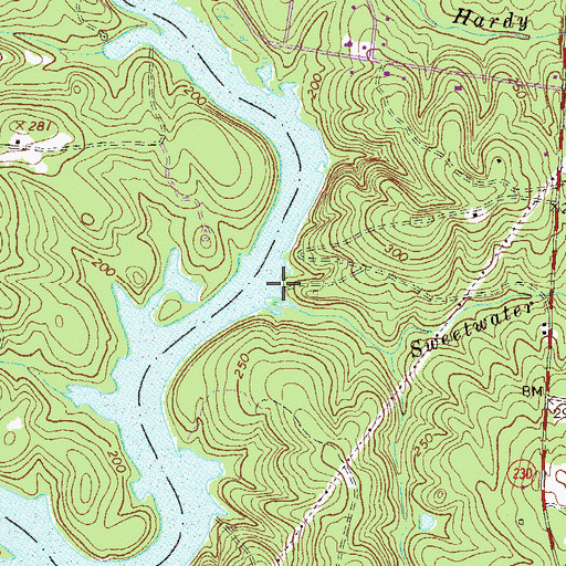 Topographic Map of Sweetwater Branch, SC