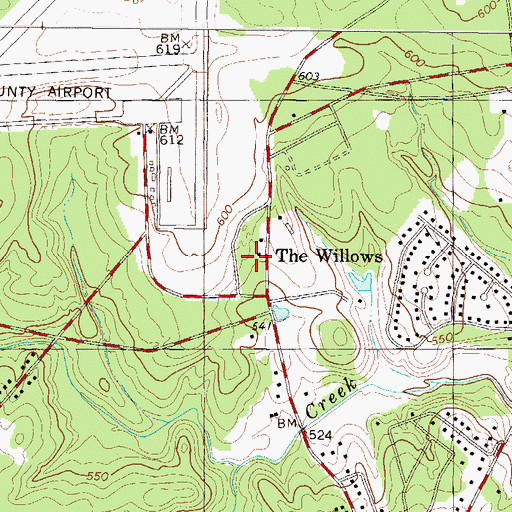 Topographic Map of The Willows, SC
