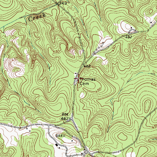 Topographic Map of Thomas Cemetery, SC