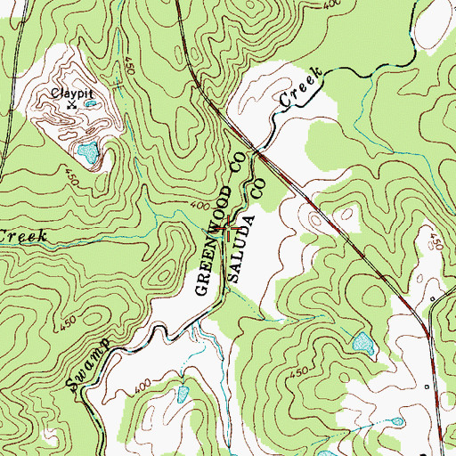 Topographic Map of Thompsons Creek, SC
