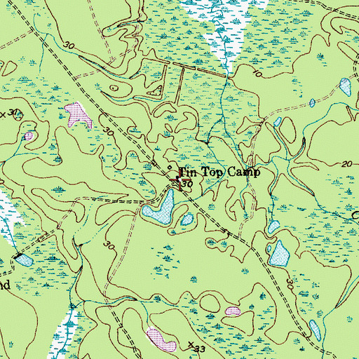Topographic Map of Tin Top Camp, SC