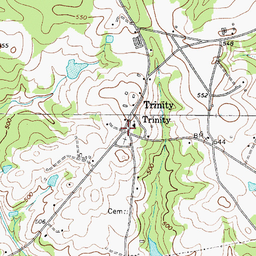 Topographic Map of Trinity, SC
