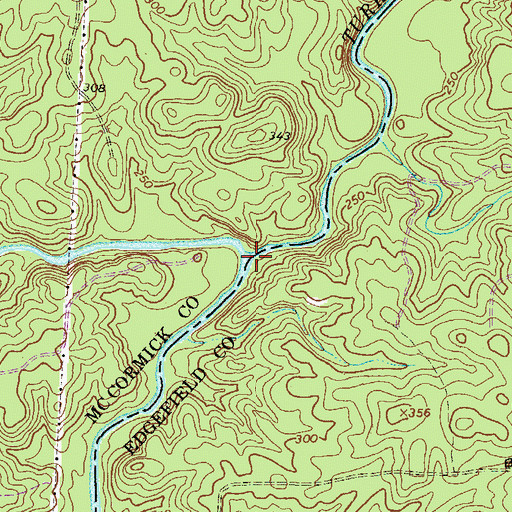 Topographic Map of Turkey Creek, SC