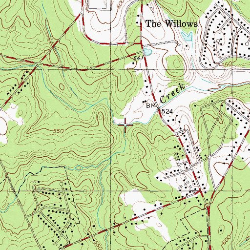 Topographic Map of Turner Branch, SC