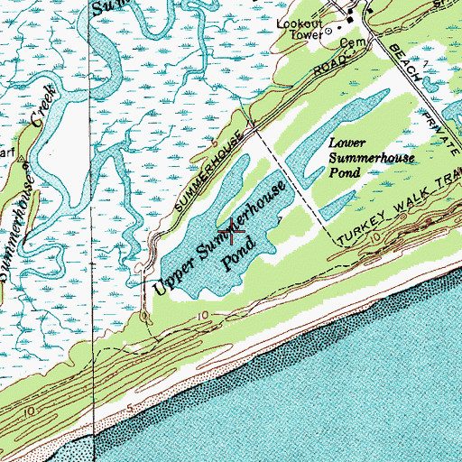 Topographic Map of Upper Summerhouse Pond, SC