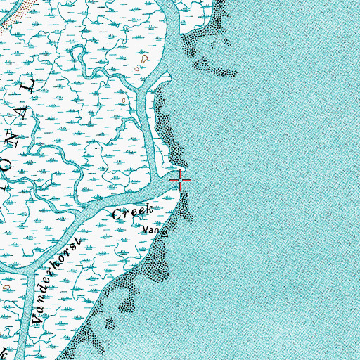 Topographic Map of Vanderhorst Creek, SC