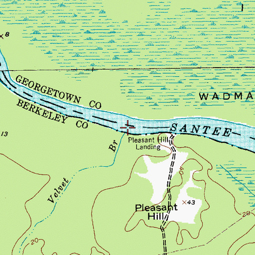 Topographic Map of Velvet Branch, SC