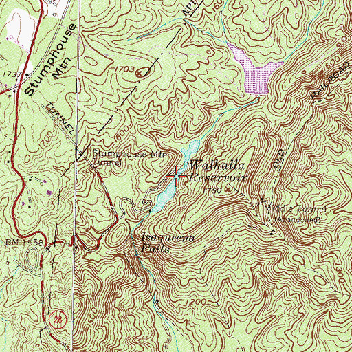 Topographic Map of Walhalla Reservoir, SC