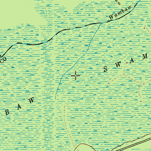 Topographic Map of Wambaw Swamp, SC