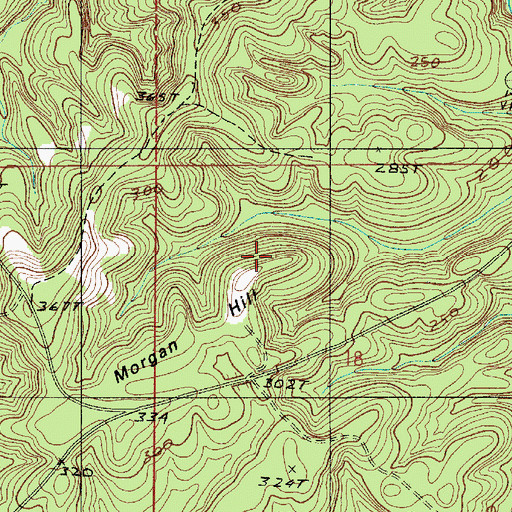 Topographic Map of Morgan Hill, AL