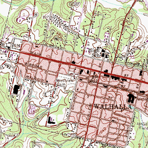 Topographic Map of Westview Cemetery, SC