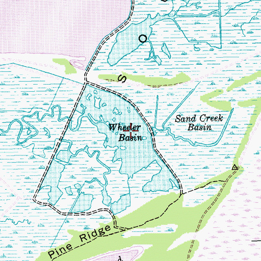 Topographic Map of Wheeler Basin, SC