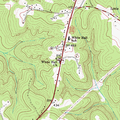 Topographic Map of White Hall Church, SC