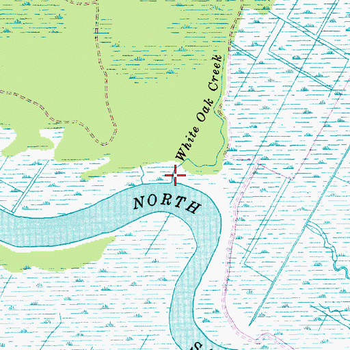 Topographic Map of White Oak Creek, SC