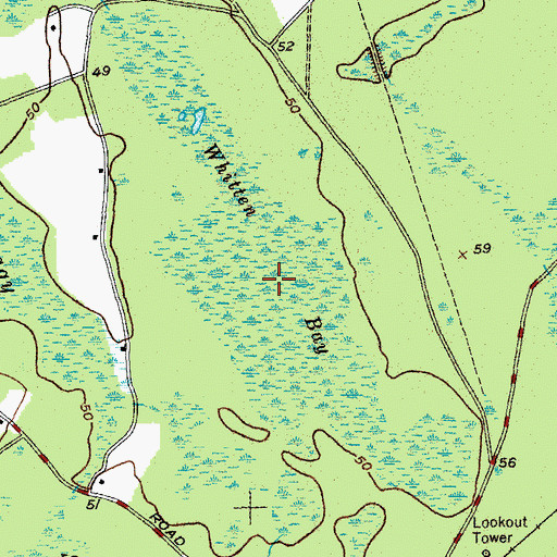 Topographic Map of Whitten Bay, SC
