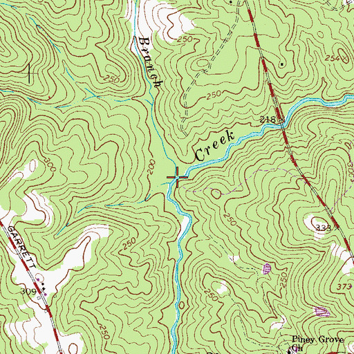 Topographic Map of Williams Branch, SC