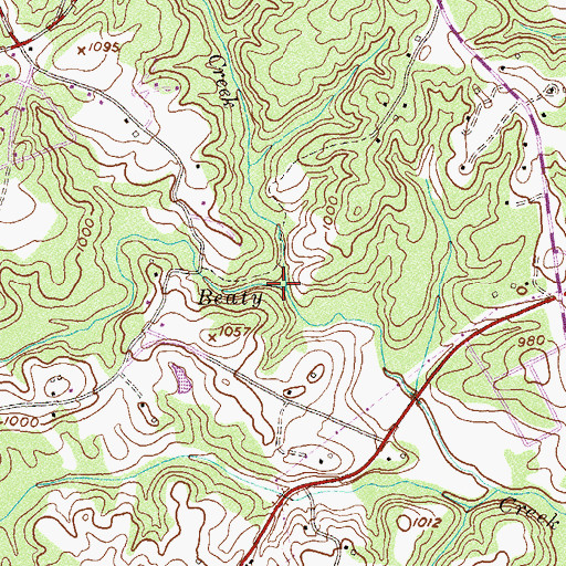 Topographic Map of Williams Creek, SC