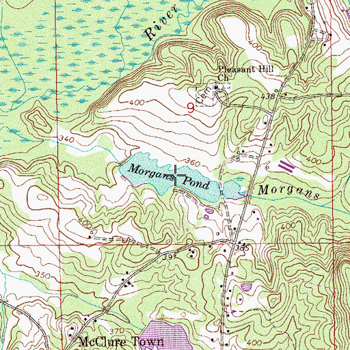 Topographic Map of Morgans Pond, AL
