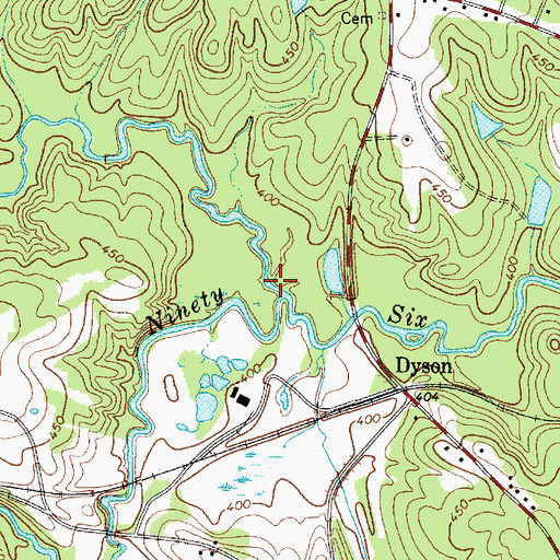 Topographic Map of Wilson Creek, SC