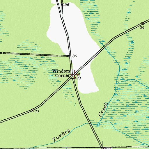 Topographic Map of Windom Corner, SC