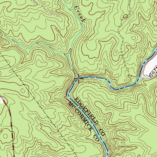 Topographic Map of Wine Creek, SC