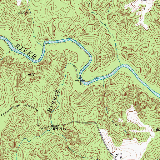 Topographic Map of Wofford Branch, SC