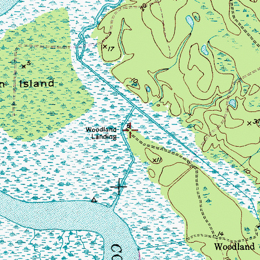 Topographic Map of Woodland Landing, SC