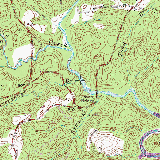 Topographic Map of Yarborough Branch, SC