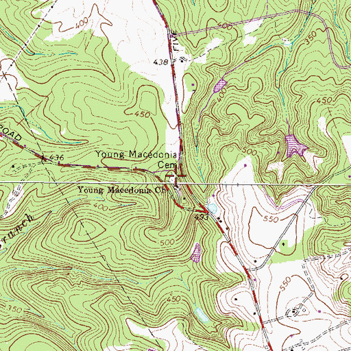 Topographic Map of Young Macedonia Cemetery, SC