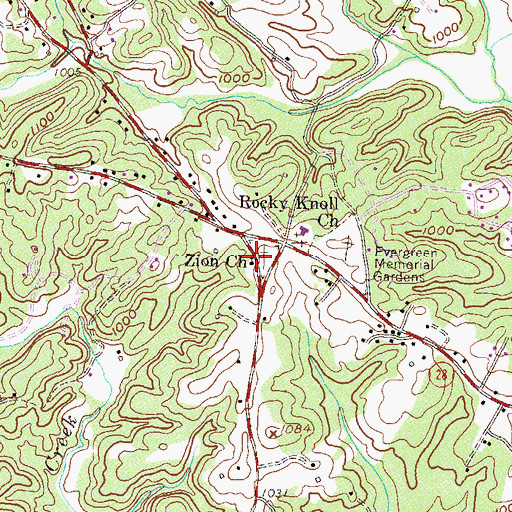 Topographic Map of Zion Church, SC