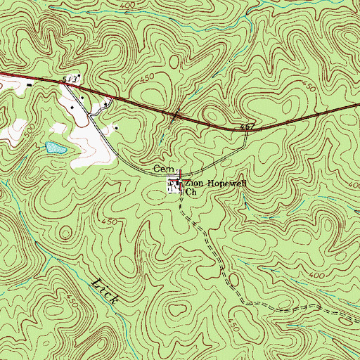 Topographic Map of Zion Hopewell Church, SC
