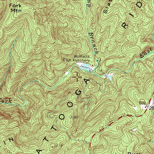 Topographic Map of Chattooga Picnic Area, SC