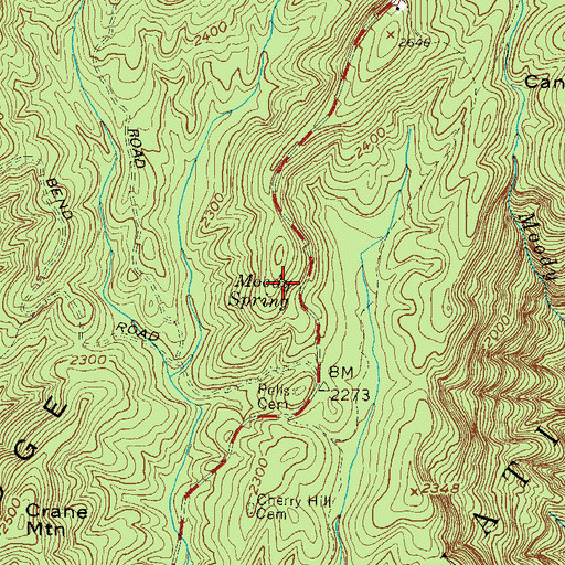 Topographic Map of Moody Spring Campground, SC