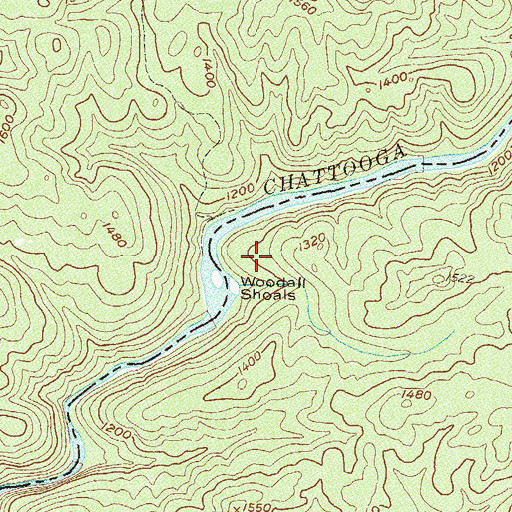 Topographic Map of Woodall Shoals Recreation Site, SC