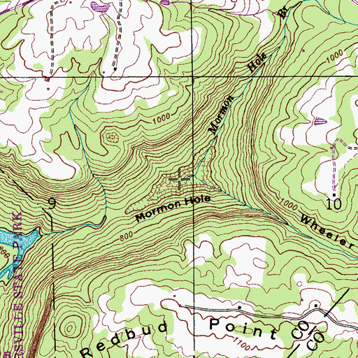 Topographic Map of Mormon Hole Branch, AL