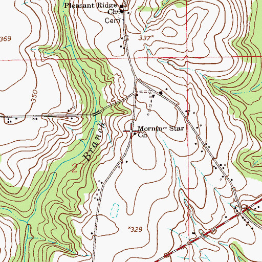 Topographic Map of Mornin Star Church, AL