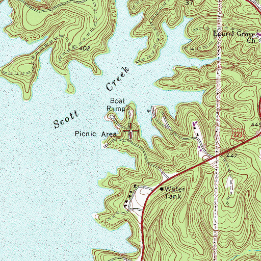 Topographic Map of Hamilton Brach Campground, SC