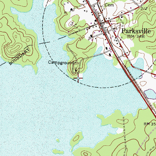 Topographic Map of Hamilton Branch Campground, SC