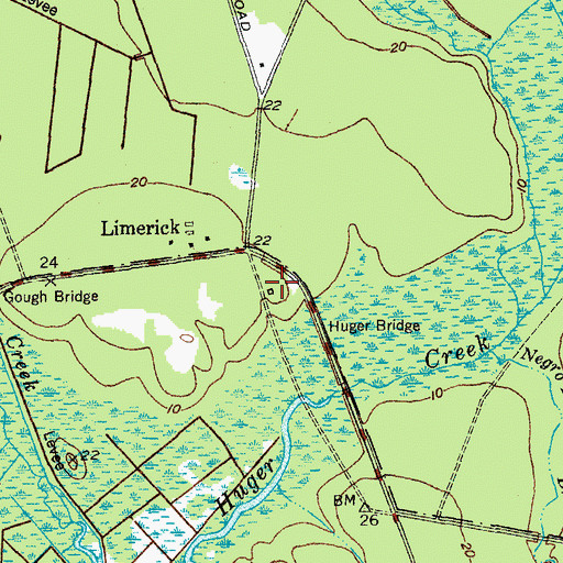 Topographic Map of Huger Recreation Area, SC