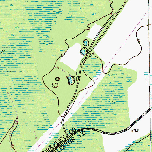 Topographic Map of Round Pond Trailhead, SC