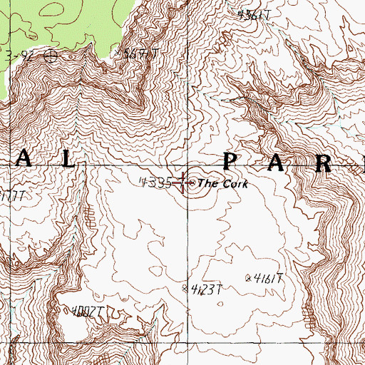 Topographic Map of The Cork, AZ