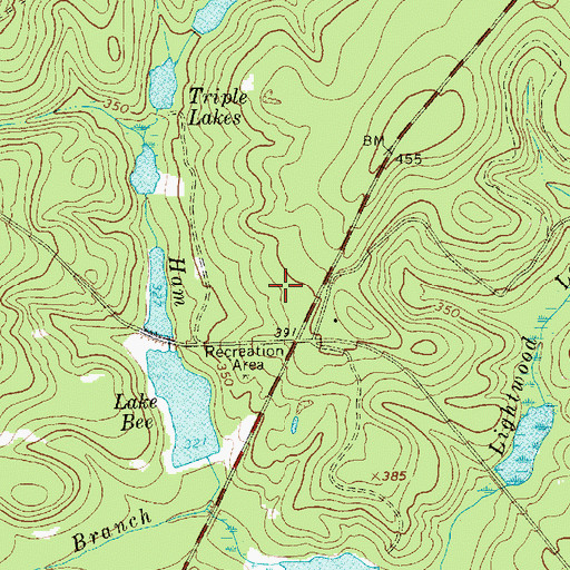 Topographic Map of Carolina Sandhills National Wildlife Refuge, SC