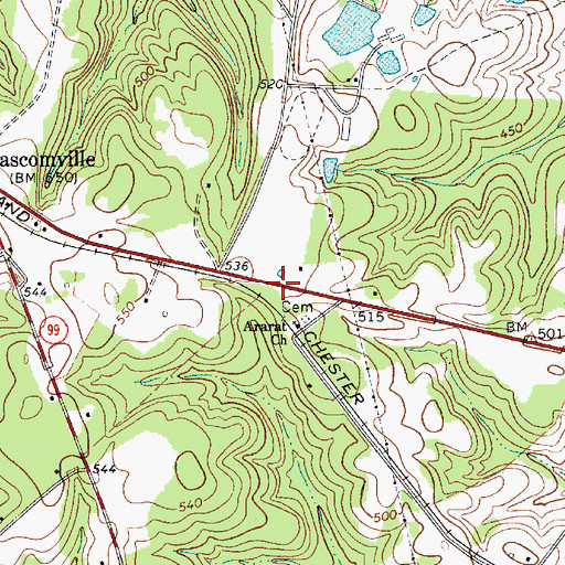 Topographic Map of Ararat School (historical), SC